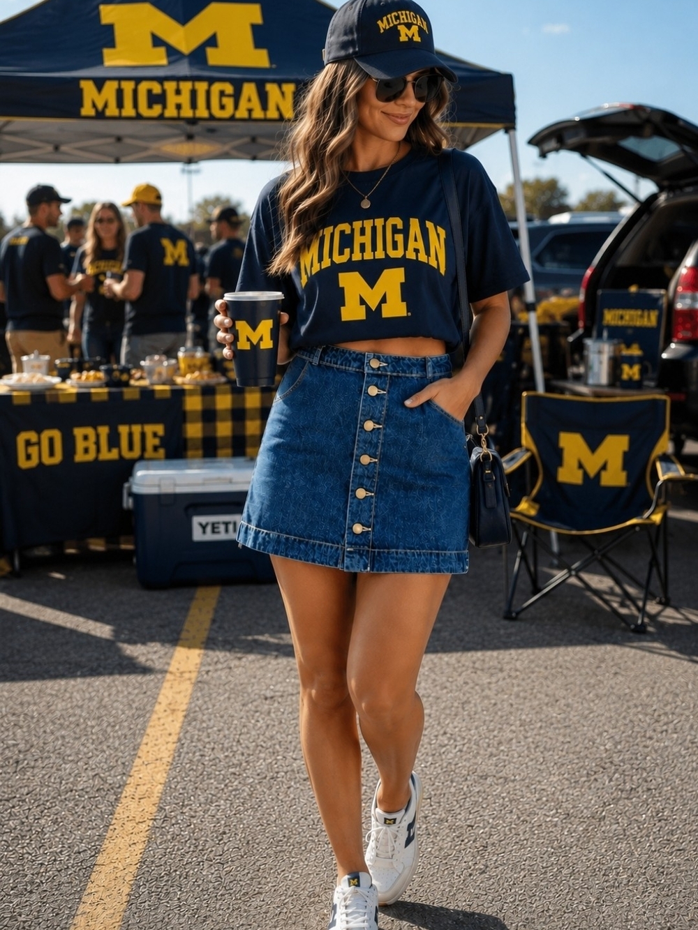 American Apparel Blue Denim Button-Front A-Line Mini Skirt